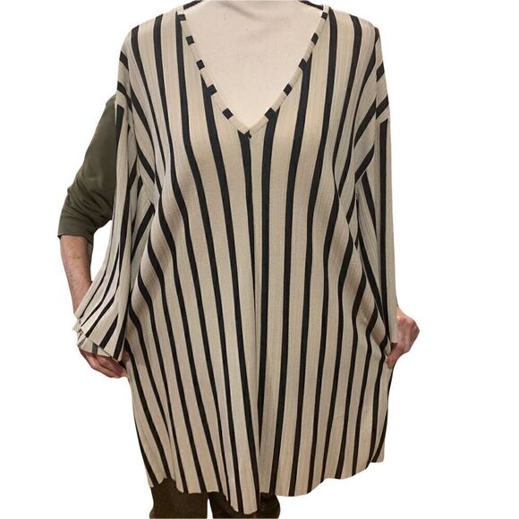 Zara Trafaluc Striped Flowy Shirtdress/Tunic, 3/4 sleeves Sz. Medium‎ - Picture 1 of 5